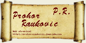 Prohor Rauković vizit kartica